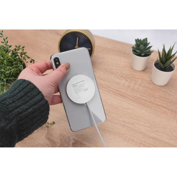 Digitus Cargador Inalámbrico Magnético MagSafe Compatible 15W para Apple iPhone 12/13, USB, Blanco 3