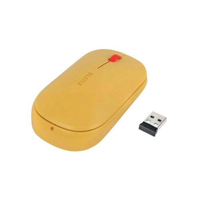 Raton Leitz Optico Inalambrico Dual Cosy Amarillo