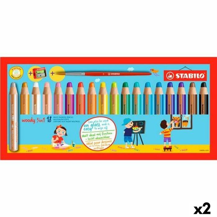 Lápices de colores Stabilo Multicolor 18 Piezas (2 Unidades) Lápices de colores Stabilo Multicolor 18 Piezas (2 Unidades)