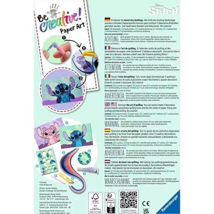 Be Creative Quilling Stitch, 2 creaciones Cuadros, Papel de colores, Creación de objetos, Ocio creativo, Edad 7  23750, Ravensburge 1