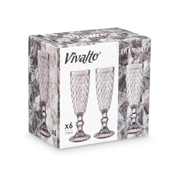 Copa Cava Diamante Gris 170 Ml Vivalto 7X20CM (24 Unidades) 2 Copa Cava Diamante Gris 170 Ml Vivalto 7X20CM (24 Unidades) 2