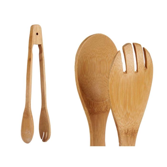Pinza de bambú para cocina cuchara tenedor Kinvara 30x5x6 cm (24 Unidades) 3