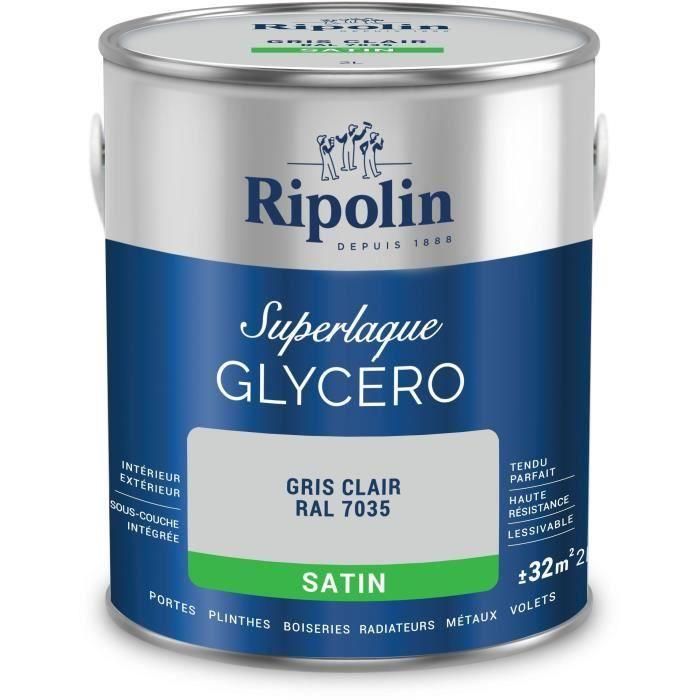 Laca glicerina gris claro RAL 7035 satinada - RIPOLIN - 2 L