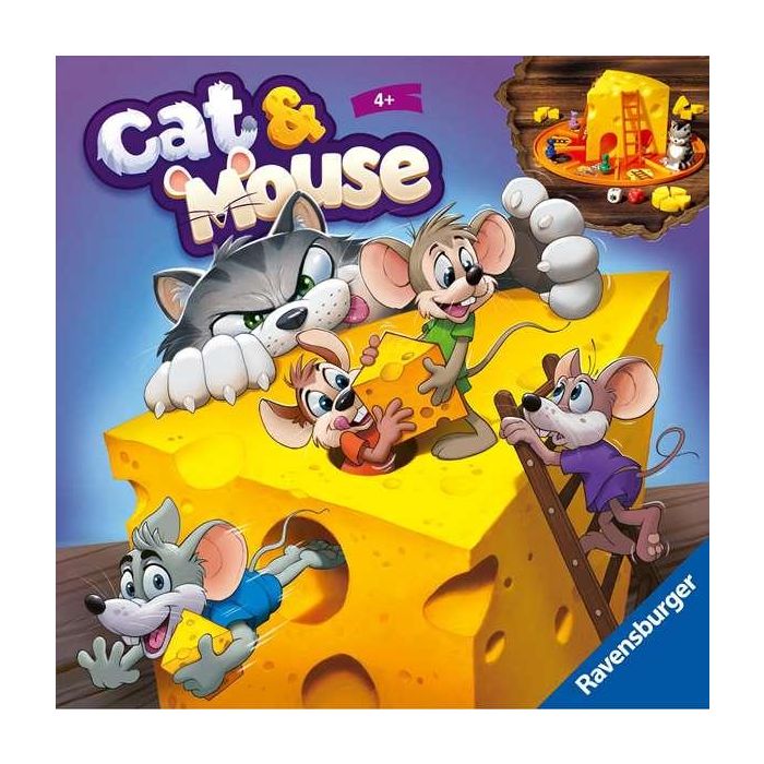 Ravensburger Juego Cat & Mouse, Se el Primero en Recoger 5 Cuñas de Queso y Gana, Edad Mínima 6 Años