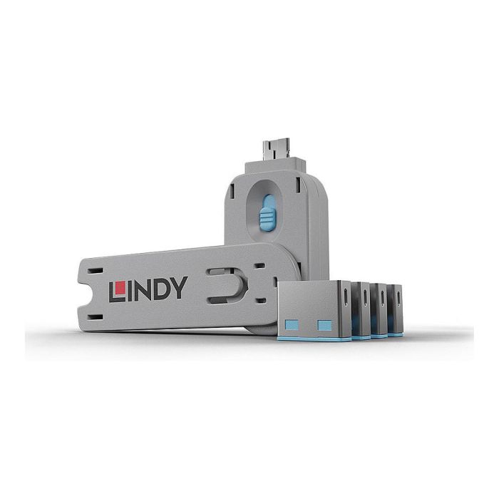 Lindy Bloqueador de Puerto USB - Pack 4, Codificación por Color: Azul Lindy Bloqueador de Puerto USB - Pack 4, Codificación por Color: Azul