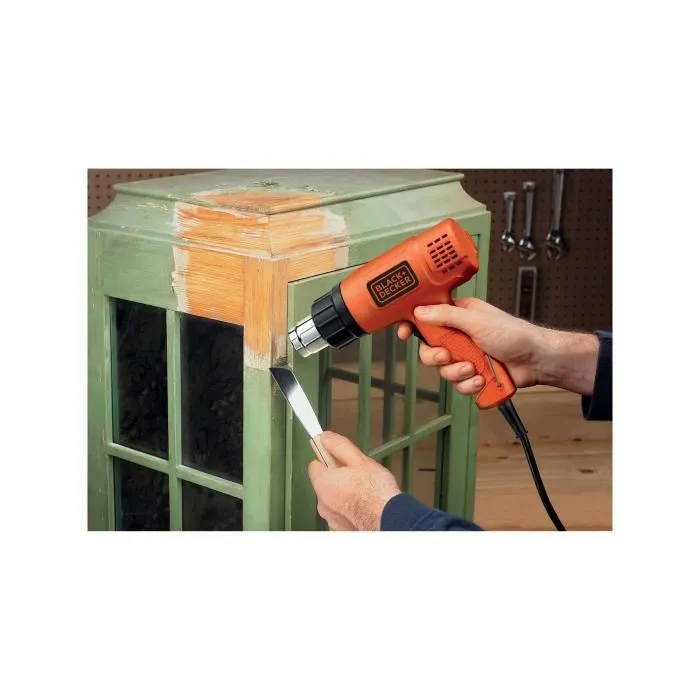 Black+Decker Decapador Térmico KX1650-QS 1750W, 2 Temperaturas 460-600°C, Caudal 570/740 L/min, 230V, Cable 2m - Negro/Naranja 1