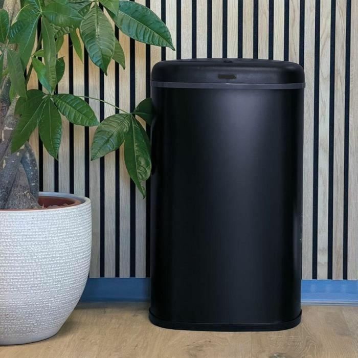 Kitchen Move LOGAN Cubo de Basura Automático de Cocina, 58 L, Acero Inoxidable Negro Mate, Rectangular, con Borde, 4 Pilas LR06 (No Incluidas) 4 Kitchen Move LOGAN Cubo de Basura Automático de Cocina, 58 L, Acero Inoxidable Negro Mate, Rectangular, con Borde, 4 Pilas LR06 (No Incluidas) 4