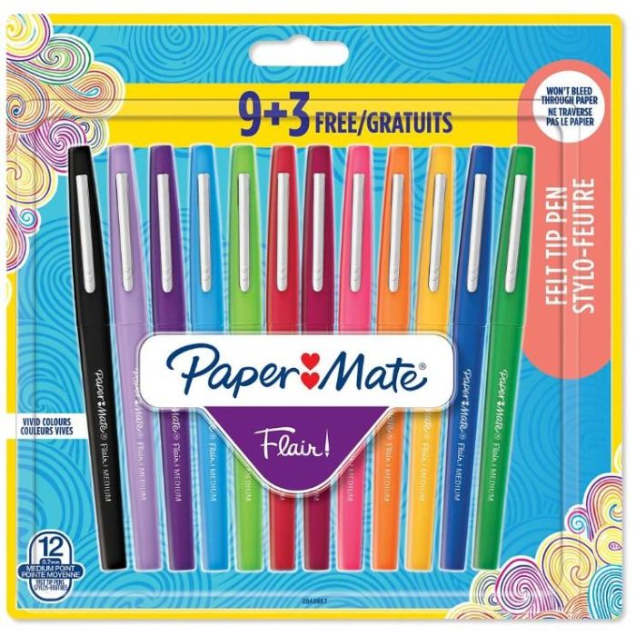 Papermate Flair Rotulador Punta Media 12 Colores - 12 Piezas - 2048987 0 Papermate Flair Rotulador Punta Media 12 Colores - 12 Piezas - 2048987 0