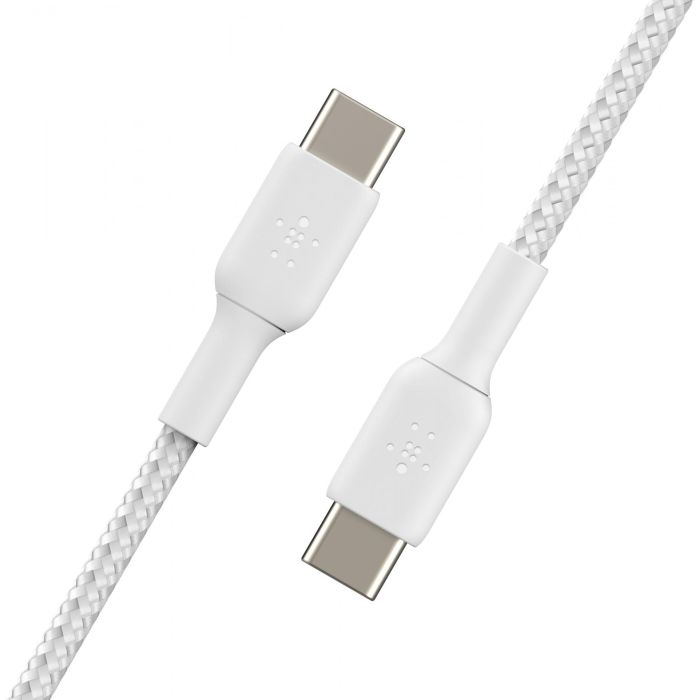 Belkin CAB004BT1MWH2PK Cable Trenzado USB-C a USB-C 2.0, 1m, Blanco, 480Mbps, Carga Rápida 60W, Doble Pack 4 Belkin CAB004BT1MWH2PK Cable Trenzado USB-C a USB-C 2.0, 1m, Blanco, 480Mbps, Carga Rápida 60W, Doble Pack 4