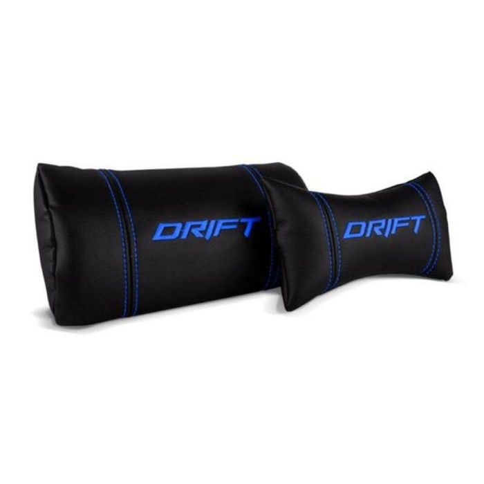 DRIFT DR200 Silla para videojuegos de PC Asiento acolchado Negro, Azul con reposabrazos 3D, respaldo reclinable y cojines lumbar/cervical 12