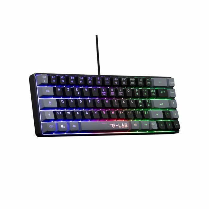 Teclado Gaming - THE G-LAB - KEYZ-HYDRO-BKG/FR - 60% Membrana 2 colores Teclas Negro + Gris 3