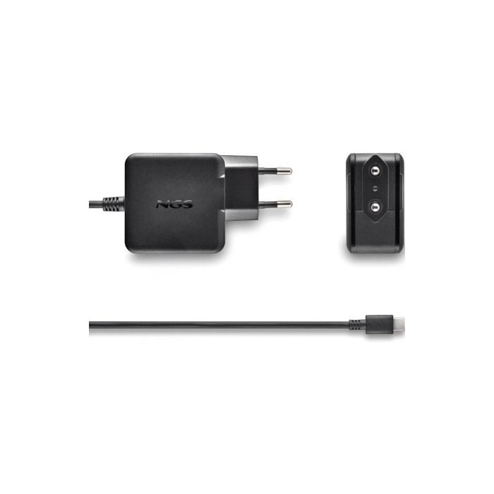 NGS GAN45W-C Cargador de Pared GaN 45W USB-C PD 3.0 para Portátil, Tablet y Smartphone, Automático 5-20V 3