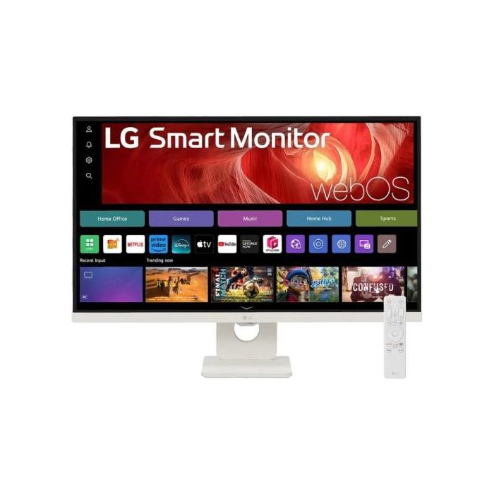 LG 27U731SA-W Smart Monitor MyView 27" 4K UHD IPS con webOS 24 para Streaming, Teletrabajo y Entretenimiento, USB-C Blanco