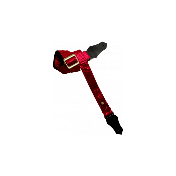 GETM Correa para Guitarra y Bajo - Terciopelo Triturado Borgoña, Nailon y Piel, Ajustable hasta 165 cm