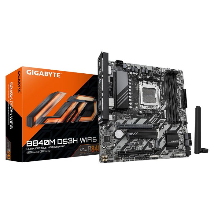 Gigabyte B840M DS3H WiFi6 Placa Base AM5 DDR5 mATX con WiFi 6 0 Gigabyte B840M DS3H WiFi6 Placa Base AM5 DDR5 mATX con WiFi 6 0