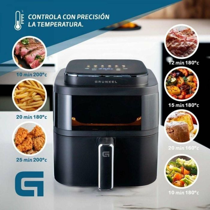 Freidora de Aire Grunkel Light Fryer 1400 W 6 L Negro 2 Freidora de Aire Grunkel Light Fryer 1400 W 6 L Negro 2