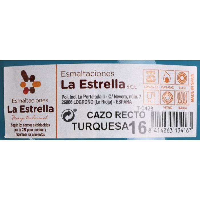 Cazo Recto 16 cm Turquesa - La Estrella (6 Unidades) 1 Cazo Recto 16 cm Turquesa - La Estrella (6 Unidades) 1