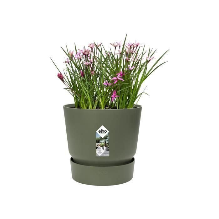 Maceta redonda ELHO Greenville 30 - Exterior - Ø 29.5 x H 27.8 cm - Verde hoja 3 Maceta redonda ELHO Greenville 30 - Exterior - Ø 29.5 x H 27.8 cm - Verde hoja 3