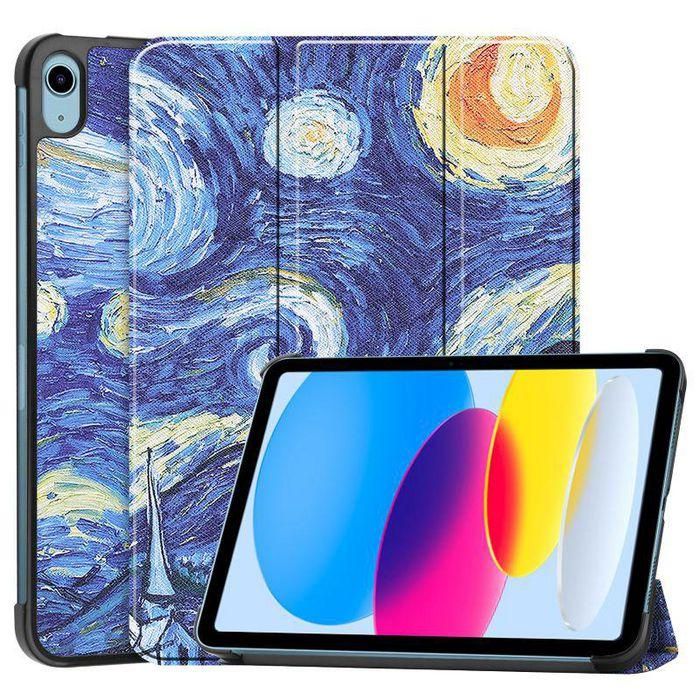 CoreParts For Apple iPad 10th Gen 10.9-inch (2022) Tri-fold Caster Hard Shell Cover with Auto Wake Function - Starry Sky Style CoreParts For Apple iPad 10th Gen 10.9-inch (2022) Tri-fold Caster Hard Shell Cover with Auto Wake Function - Starry Sky Style