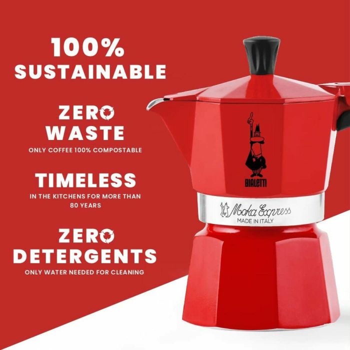 Cafetera Italiana Bialetti 0004943/NP Rojo 6 Tazas 2