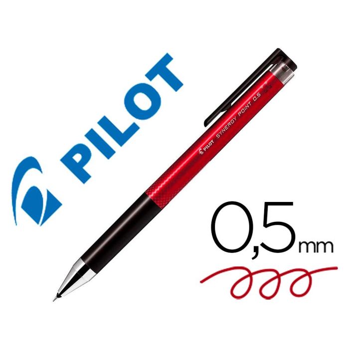 Boligrafo Pilot Synergy Point Retractil Sujecion De Caucho Tinta Gel 0,5 mm Rojo 12 unidades