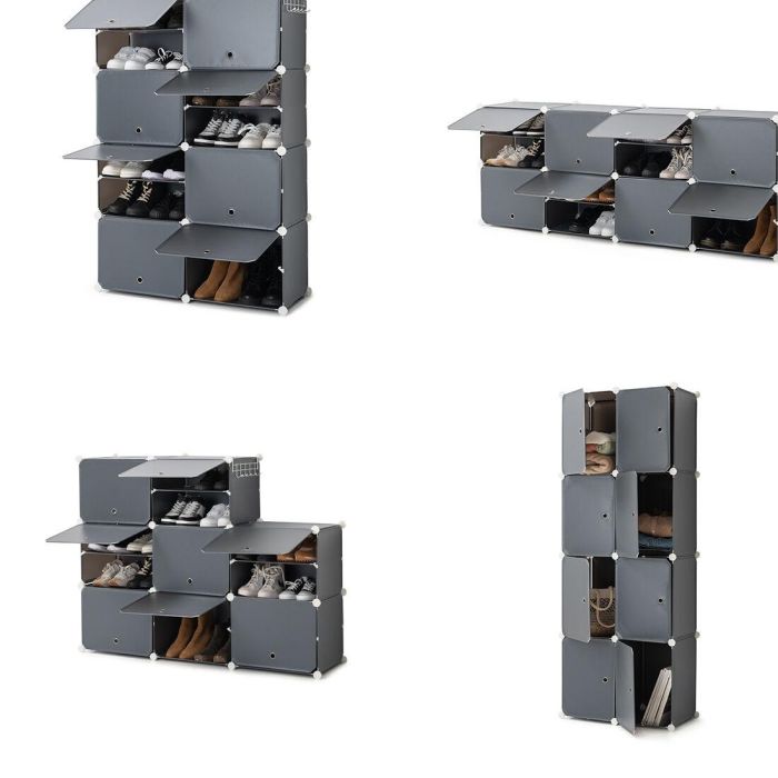 Zapatero Modular Portátil InnovaGoods Gris 6