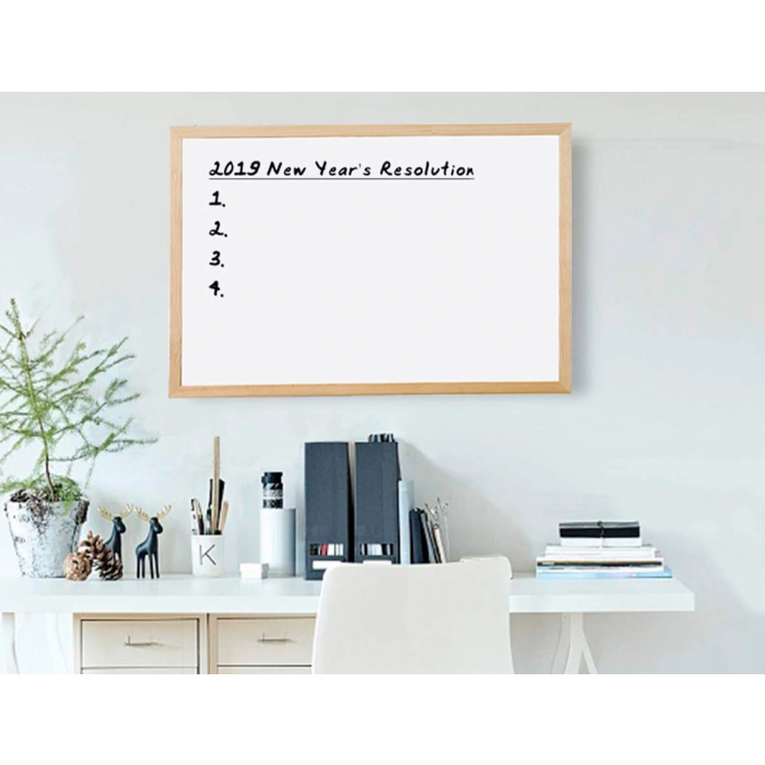 Q-connect Pizarra Blanca Melamina Marco Madera 60x40 cm 5