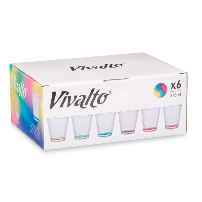 Vaso Vidrio Rayas Transp Color 310 Ml Vivalto 9CM (36 Unidades) 2 Vaso Vidrio Rayas Transp Color 310 Ml Vivalto 9CM (36 Unidades) 2