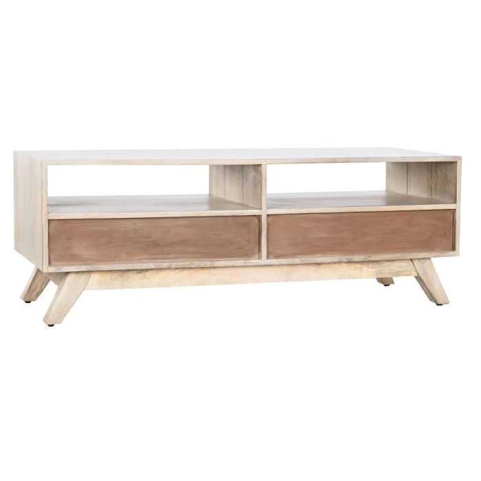 Mueble de TV DKD Home Decor Blanco Natural Madera de mango 130 x 40 x 45 cm 1