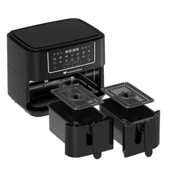 Freidora de aire sin aceite CONTINENTAL EDISON - RFRSH24002CB - 9 L - Bandejas dobles - 2400W - Negra 4 Freidora de aire sin aceite CONTINENTAL EDISON - RFRSH24002CB - 9 L - Bandejas dobles - 2400W - Negra 4