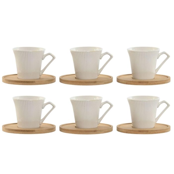 Cafe Basicos DKD Home Decor Blanco 6.5 x 6 x 8.5 cm Set de 6 Cafe Basicos DKD Home Decor Blanco 6.5 x 6 x 8.5 cm Set de 6