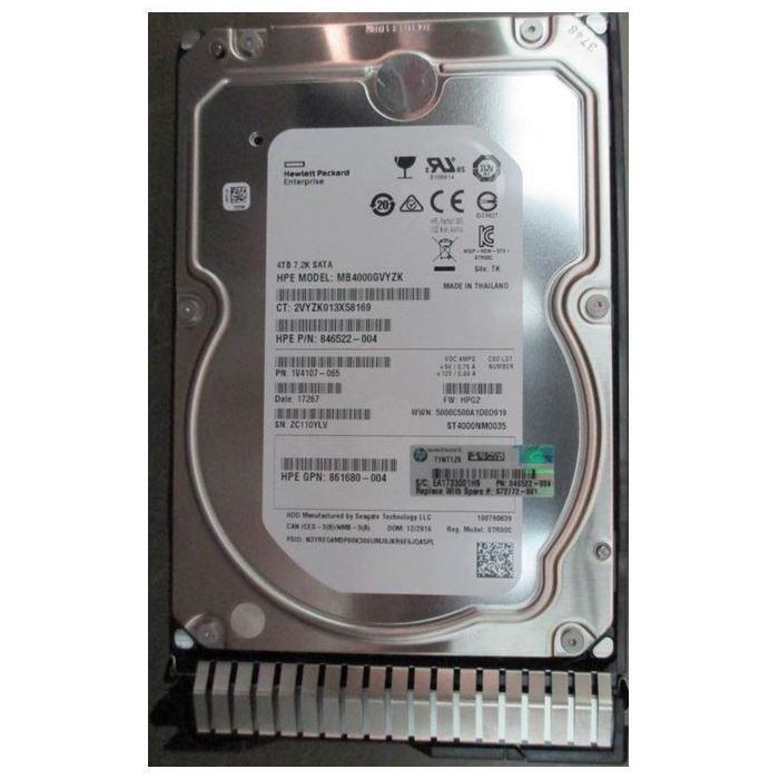 Hewlett Packard Enterprise Disco Duro 4TB, 3.5", SATA III, 7.2K rpm, LFF, SC 1