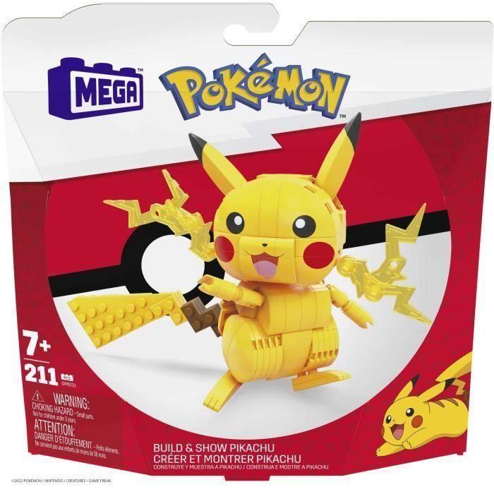 MEGA CONSTRUX Pokémon Pikachu Figura de Construcción Articulada 10 cm - 6 años y + 5