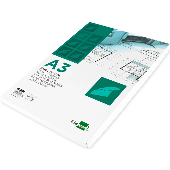 Liderpapel Papel Vegetal 90gr 297x420mm (Din A3) 2