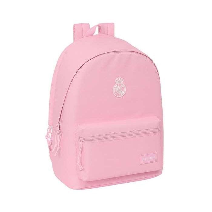 Safta Mochila Doble para Portátil 15,6" + USB Real Madrid Chica Rosa 31x44x18 cm