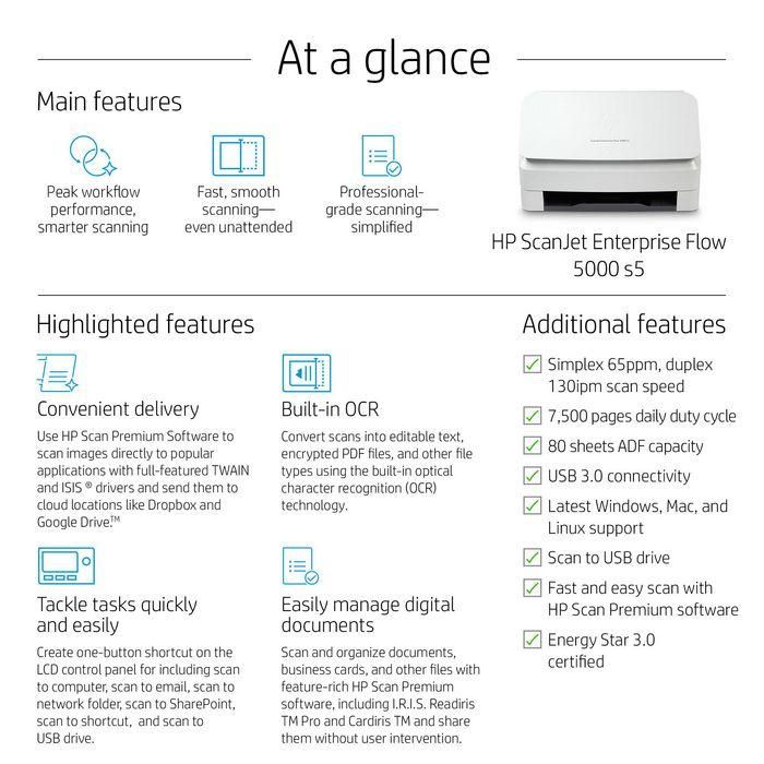 HP ScanJet Enterprise Flow 5000 s5 3