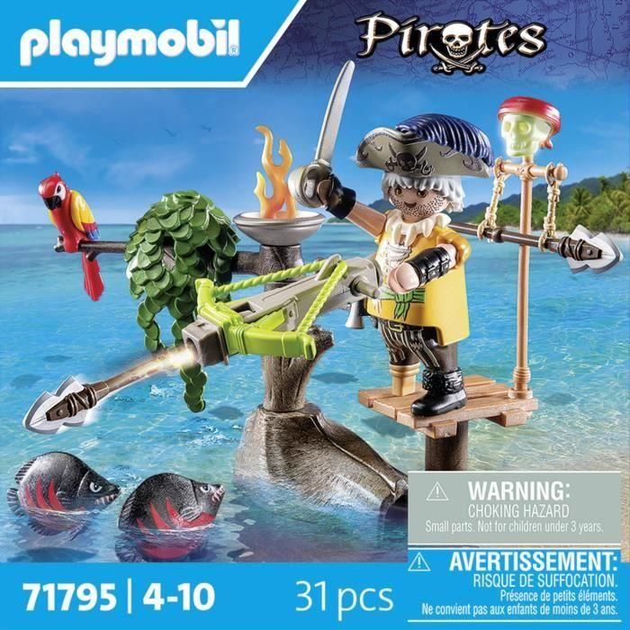 PLAYMOBIL 71795 Pirata con ballesta y pez para apuntar, 31 piezas, a partir de 4 años 3