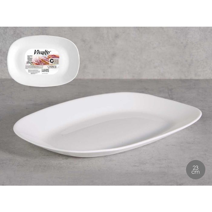 Bandeja Opal Ovalada 23 cm Blanco - Vivalto (24 Unidades) 0 Bandeja Opal Ovalada 23 cm Blanco - Vivalto (24 Unidades) 0