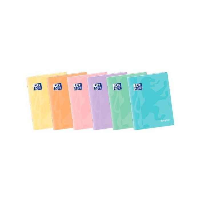Oxford Libreta Grapada Easybook OptikPaper A5 4x4mm Tapa Plástico Pastel 48 Hojas (10 Unidades) (10 Unidades)