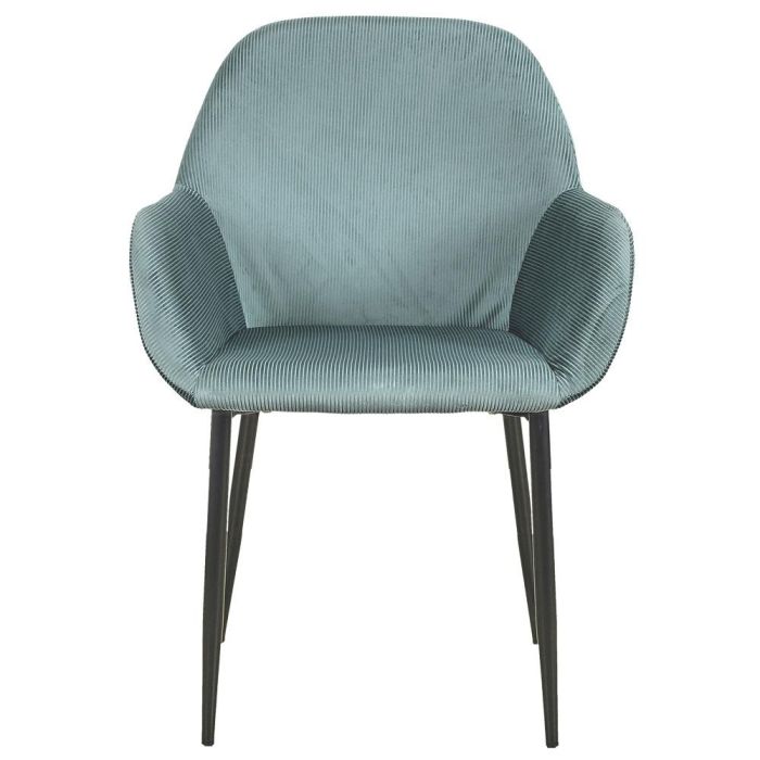 Home Deco Factory Butaca Azul Giulia - Estilo Escandinavo, Tapizado de Terciopelo, Patas de Metal 2
