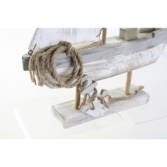DKD Home Decor Velero Decorativo Atlántico Gris de Madera y Cuerda | Modelo de Barco Adorno para Hogar | 9 cm Largo x 39 cm Ancho x 64 cm Alto 2