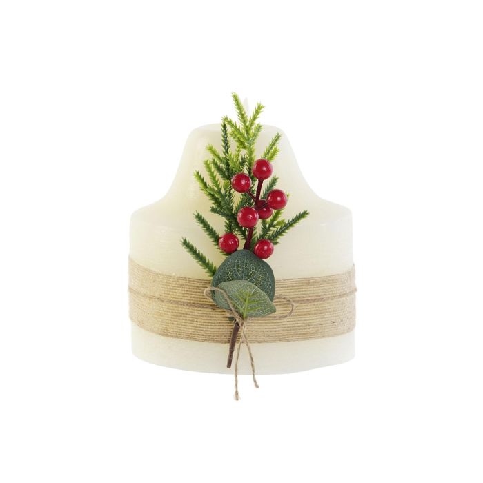 DKD Home Decor Vela LED con Movimiento de Cera para Navidad Alpina Blanca 15x15x15 cm (Funciona con 3 pilas AA) 3 DKD Home Decor Vela LED con Movimiento de Cera para Navidad Alpina Blanca 15x15x15 cm (Funciona con 3 pilas AA) 3
