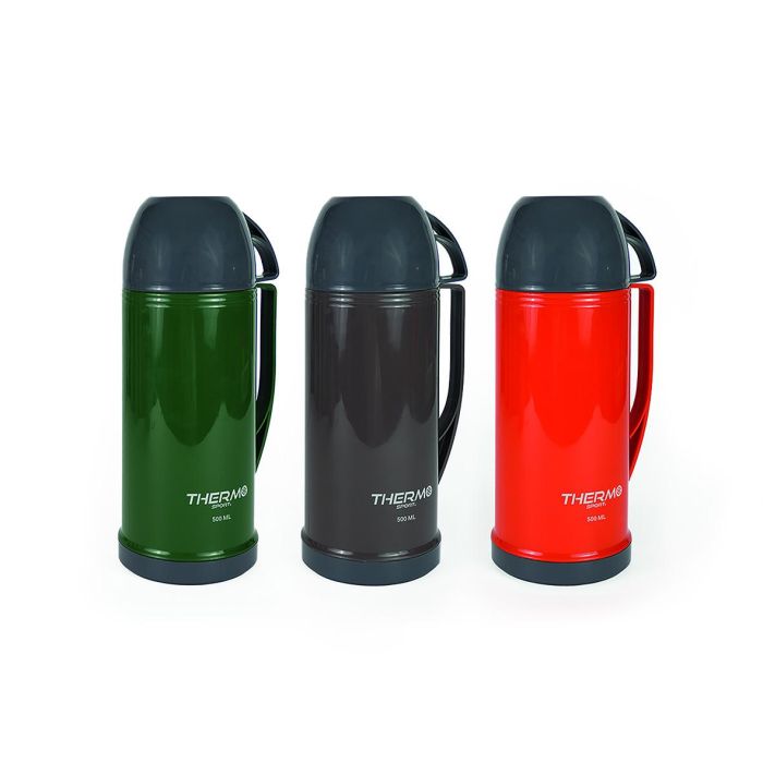 Termo plástico con taza 0.5L Thermosport - Colores verde, blanco, naranja (12 Unidades) 1 Termo plástico con taza 0.5L Thermosport - Colores verde, blanco, naranja (12 Unidades) 1