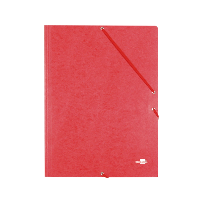 Liderpapel Carpeta Gomas Tres Solapas Cartón Símil Prespán Folio Color Rojo 1