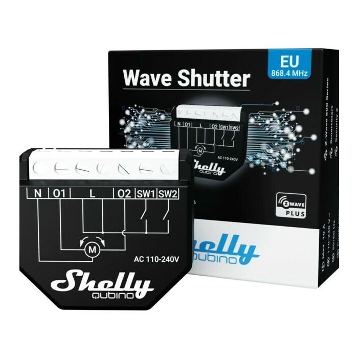 Shelly Relé inteligente "Wave Shutter" Dual Roller Shutter Z-Wave 3 Shelly Relé inteligente "Wave Shutter" Dual Roller Shutter Z-Wave 3