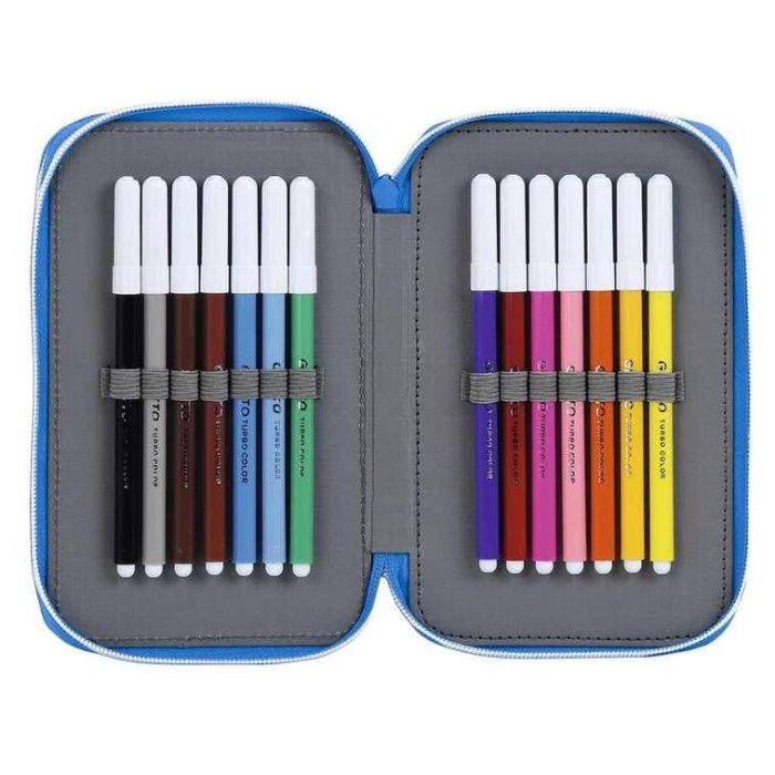 Plumier Escolar Safta R.C.D. Español Doble Cremallera 28 Piezas 125x40x195 mm 2