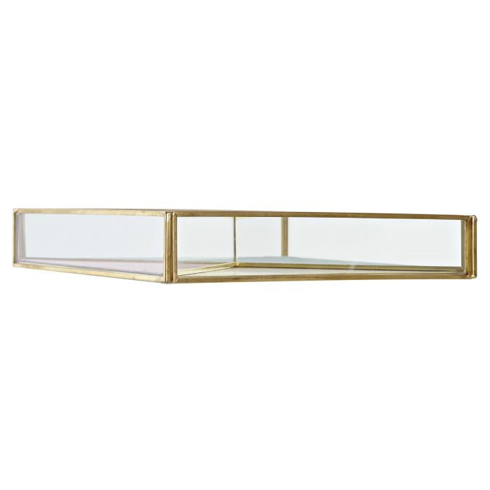 Joyero Moderno DKD Home Decor Verde Rosa 20 x 3.5 x 20 cm (4 Unidades) 1