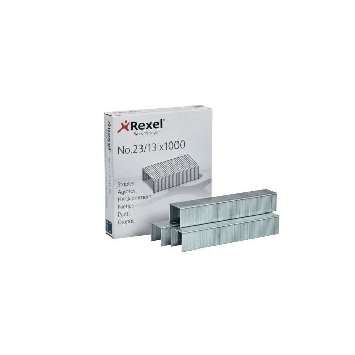 Rexel Grapas 23-13 Galvanizadas Acero Alta Calidad Caja 1000 Uds para Bricolaje y Uso Intensivo