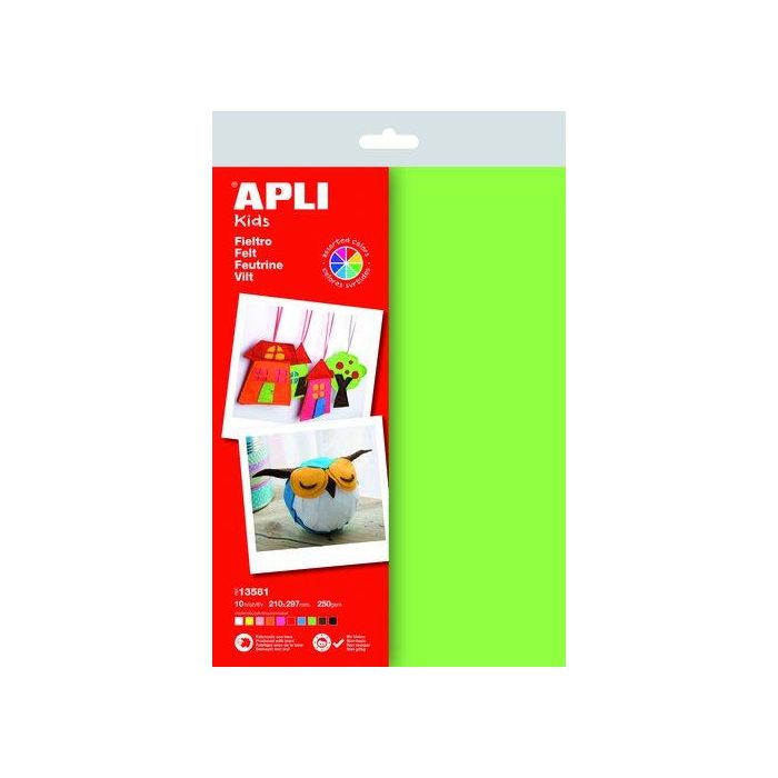 Fieltro Apli A4 Surtido 10 Hojas