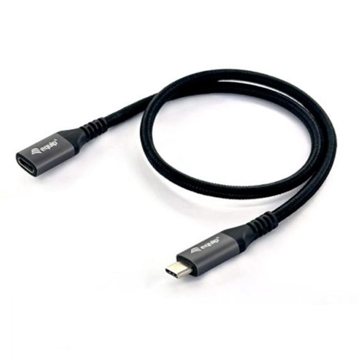 Equip Cable Prolongador USB-C 3.2 Gen2 Macho Hembra 10Gbps 4K/60HzColor Negro 0.5m Malla algodon trenzado Carcasa Conector Aluminio 1 Equip Cable Prolongador USB-C 3.2 Gen2 Macho Hembra 10Gbps 4K/60HzColor Negro 0.5m Malla algodon trenzado Carcasa Conector Aluminio 1